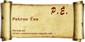 Petrov Éva névjegykártya